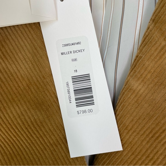 Veronica Beard Miller Corduroy Dickey Jacket in Khaki Size 18 - Picture 4 of 13